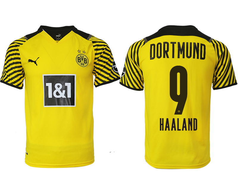 Men 2021-2022 Club Borussia Dortmund home yellow aaa version #9 Soccer Jersey->borussia dortmund jersey->Soccer Club Jersey